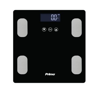 Ζυγαριά Σώματος Λιπομετρητής PRBS-40465 Primo 180Kg Υάλινη Mαύρη/Inox