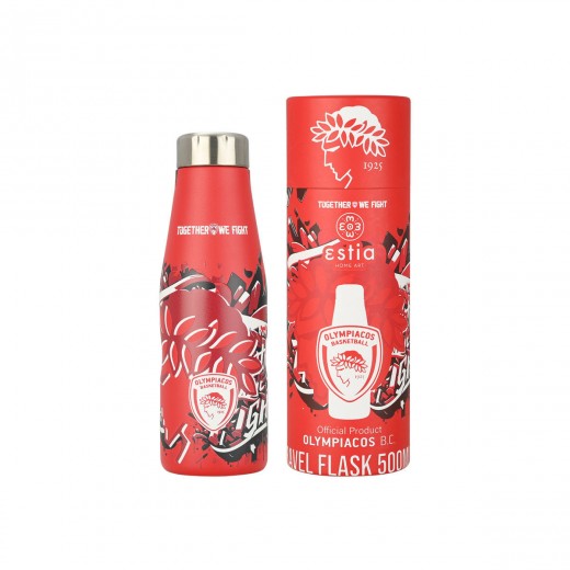 ESTIA ΘΕΡΜΟΣ TRAVEL FLASK OLYMPIACOS BC EDITION TOGETHER WE FIGHT 500ml