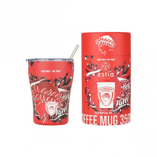 ESTIA ΘΕΡΜΟΣ COFFEE MUG OLYMPIACOS BC EDITION TOGETHER WE FIGHT 350ml