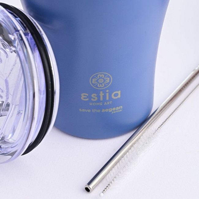 ESTIA ΘΕΡΜΟΣ COFFEE MUG SAVE THE AEGEAN 350ml DENIM BLUE