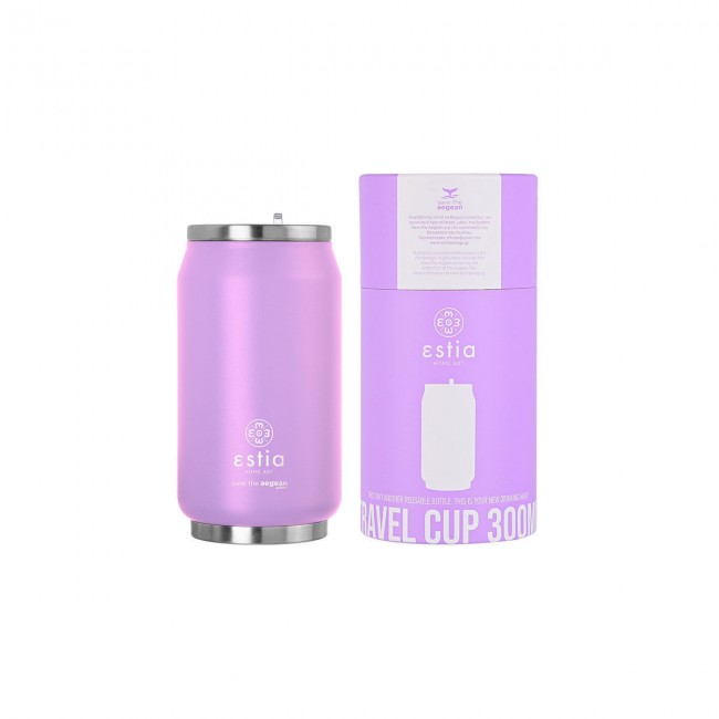 ESTIA ΘΕΡΜΟΣ TRAVEL CUP SAVE THE AEGEAN 300ml LAVENDER PURPLE