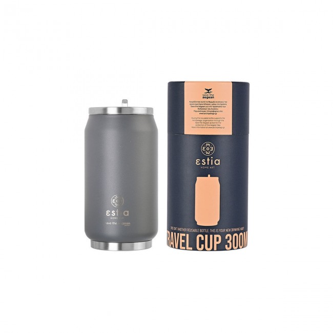 ESTIA ΘΕΡΜΟΣ TRAVEL CUP SAVE THE AEGEAN 300ml FJORD GREY