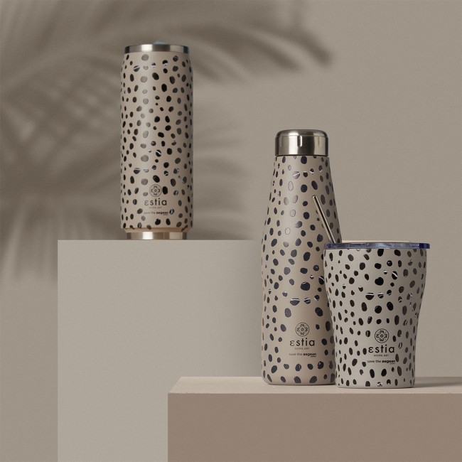 ESTIA ΘΕΡΜΟΣ TRAVEL CUP SAVE THE AEGEAN 500ml LEOPARD TAUPE