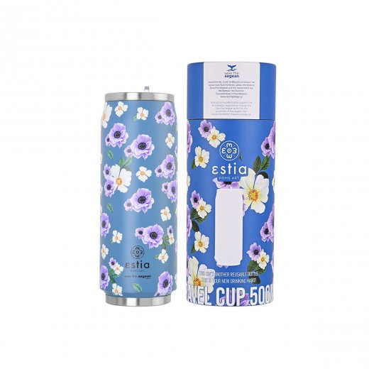 ESTIA ΘΕΡΜΟΣ TRAVEL CUP SAVE THE AEGEAN 500ml GARDEN BLUE