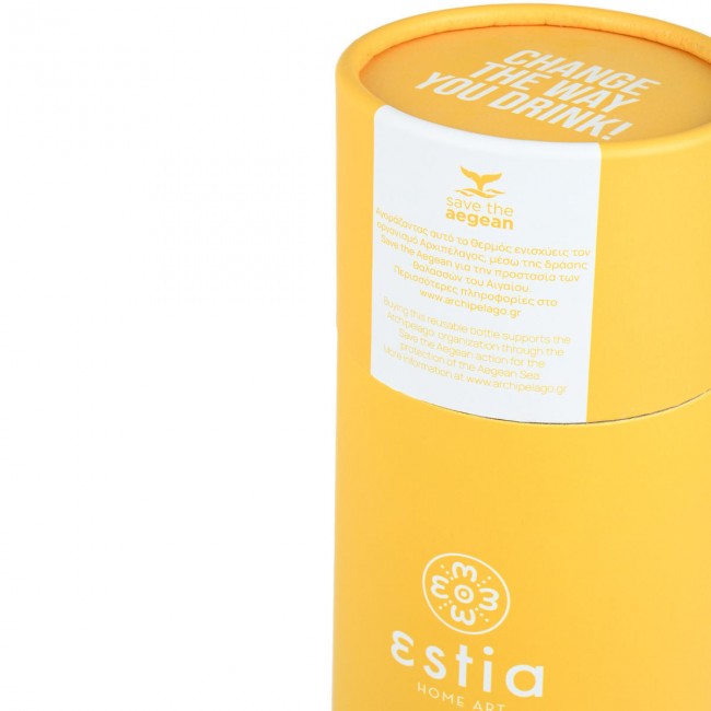 ESTIA ΘΕΡΜΟΣ FLASK LITE SAVE THE AEGEAN 500ml PINEAPPLE YELLOW