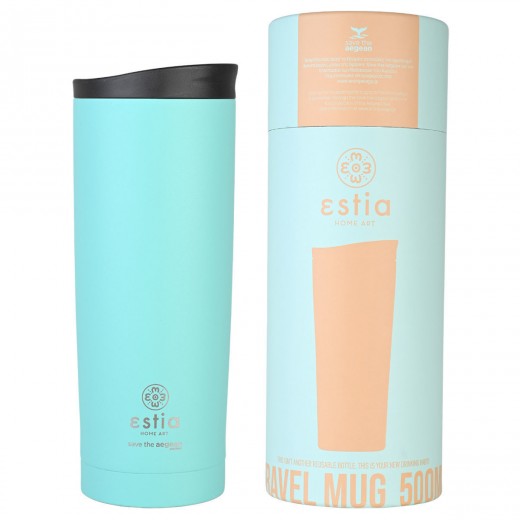 ESTIA ΘΕΡΜΟΣ TRAVEL MUG SAVE THE AEGEAN 500ml BERMUDA GREEN