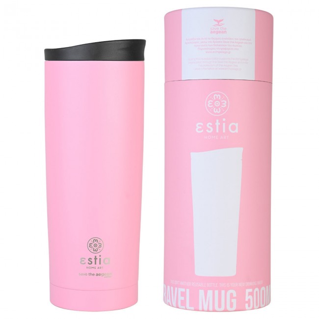 ESTIA ΘΕΡΜΟΣ TRAVEL MUG SAVE THE AEGEAN 500ml BLOSSOM ROSE