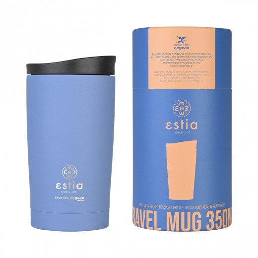 ESTIA ΘΕΡΜΟΣ TRAVEL MUG SAVE THE AEGEAN 350ml DENIM BLUE