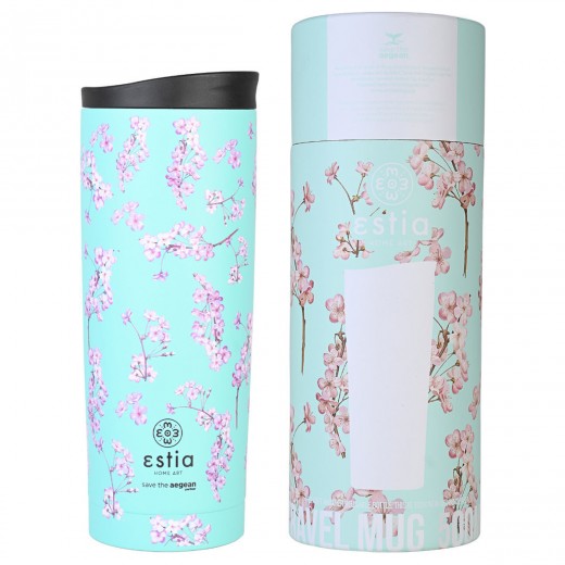 ESTIA ΘΕΡΜΟΣ TRAVEL MUG SAVE THE AEGEAN 500ml BLOSSOM GREEN