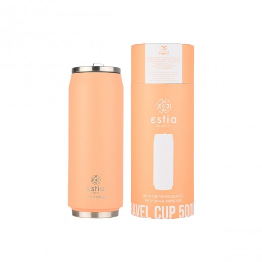 ESTIA ΘΕΡΜΟΣ TRAVEL CUP SAVE THE AEGEAN 500ml PEACH FUZZ