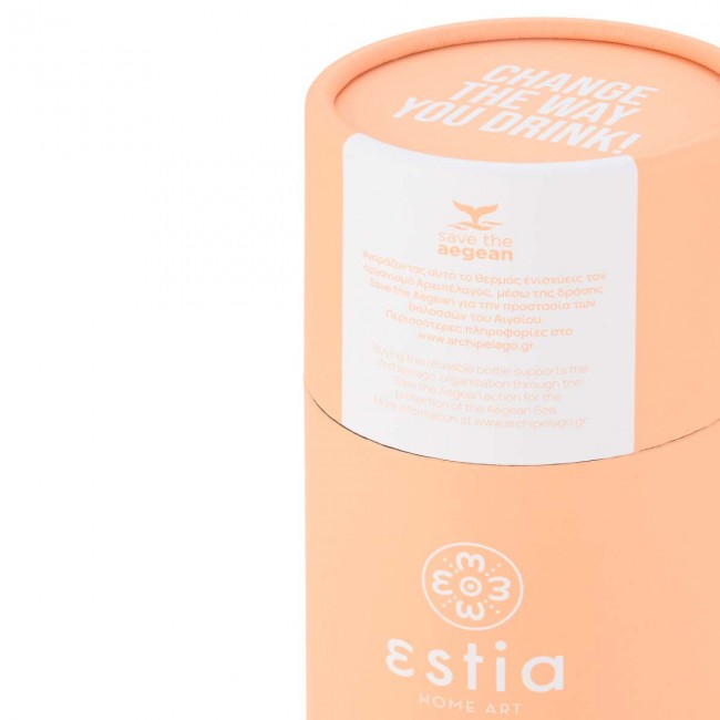 ESTIA ΘΕΡΜΟΣ TRAVEL FLASK SAVE THE AEGEAN 500ml PEACH FUZZ