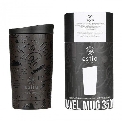 ESTIA ΘΕΡΜΟΣ TRAVEL MUG SAVE THE AEGEAN 350ml NOIR ECHO