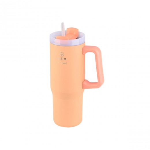 ESTIA ΘΕΡΜΟΣ STRAW TUMBLER XL SAVE THE AEGEAN 900ml PEACH FUZZ