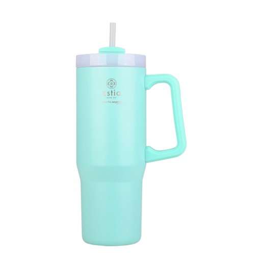 ESTIA ΘΕΡΜΟΣ STRAW TUMBLER XL SAVE THE AEGEAN 900ml BERMUDA GREEN