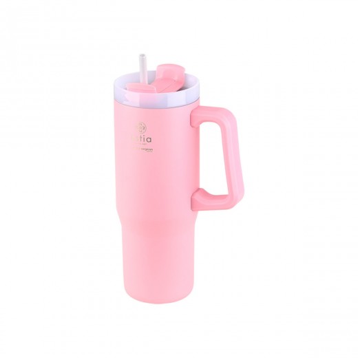 ESTIA ΘΕΡΜΟΣ STRAW TUMBLER XL SAVE THE AEGEAN 900ml BLOSSOM ROSE