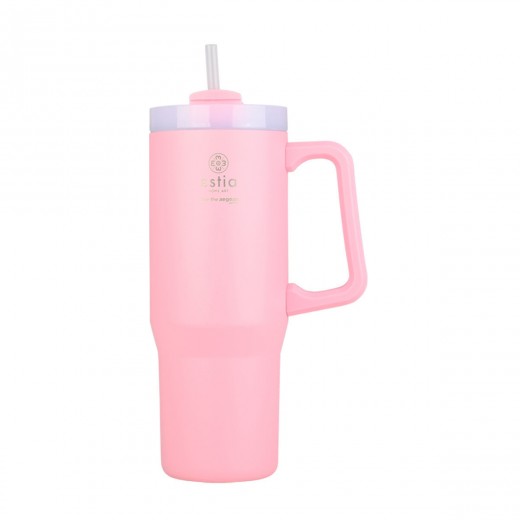 ESTIA ΘΕΡΜΟΣ STRAW TUMBLER XL SAVE THE AEGEAN 900ml BLOSSOM ROSE