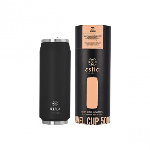 ESTIA ΘΕΡΜΟΣ TRAVEL CUP SAVE THE AEGEAN 500ml MIDNIGHT BLACK