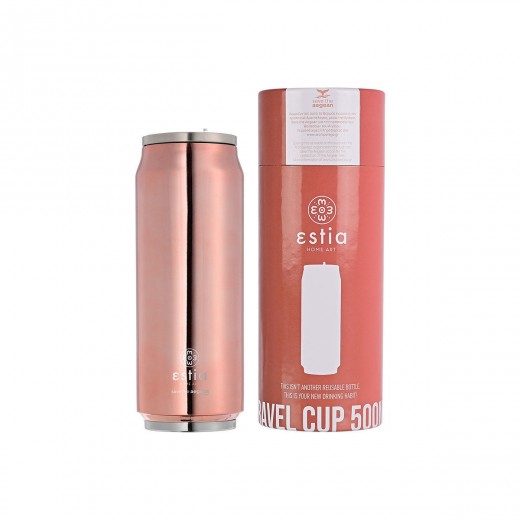 ESTIA ΘΕΡΜΟΣ TRAVEL CUP SAVE THE AEGEAN 500ml ROSE GOLD