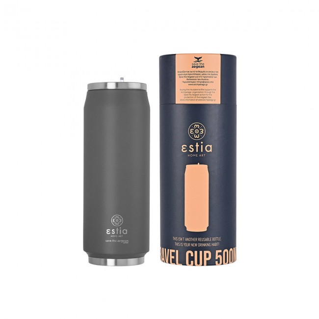 ESTIA ΘΕΡΜΟΣ TRAVEL CUP SAVE THE AEGEAN 500ml FJORD GREY