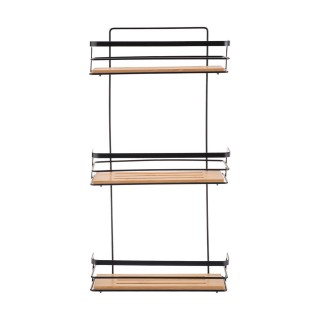 ESTIA ΕΤΑΖΕΡΑ BAMBOO ESSENTIALS ΜΕΤΑΛΛΙΚΗ ΙΣΙΑ 3 ΘΕΣΕΩΝ 25.5x10.5x49cm ΜΑΥΡΗ