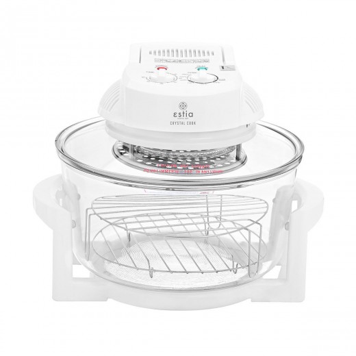 ESTIA ΦΟΥΡΝΑΚΙ ΡΟΜΠΟΤ CRYSTAL COOK 1400w 12lt ΜΕ ΑΝΤΙΣΤAΣΕΙΣ ΛΕΥΚΟ