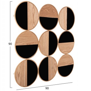 ΔΙΑΚΟΣΜΗΤΙΚΟ ΤΟΙΧΟΥ HM4197 ΜΕΤΑΛΛΟ ΣΕ ΧΡΥΣΟ-MDF ΣΕ ΦΥΣΙΚΟ-ΜΑΥΡΟ 90x90 εκ.