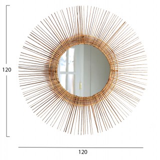 ΚΑΘΡΕΠΤΗΣ ΤΟΙΧΟΥ ΣΤΡΟΓΓΥΛΟΣ ΜΕ STICKS ΚΟΚΟΦΟΙΝΙΚΑ ΣΕ ΦΥΣΙΚΟ 120x4x120Yεκ.HM7732