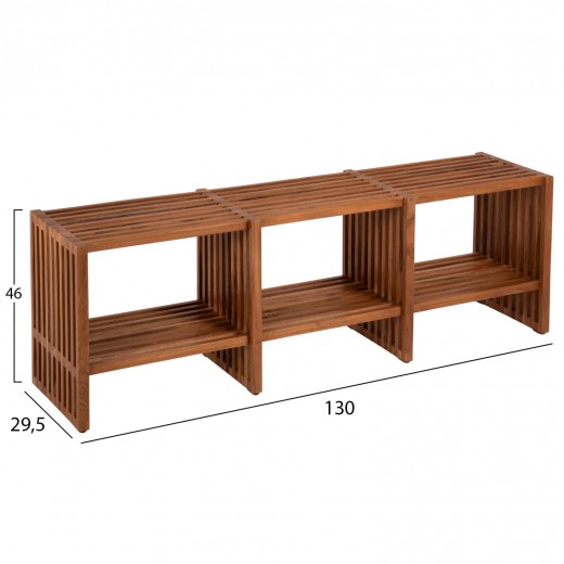 ΚΟΝΣΟΛΑ NYA HM9831 ΜΑΣΙΦ ΞΥΛΟ TEAK ΣΕ ΦΥΣΙΚΟ ΧΡΩΜΑ 130x29,5x46Υ εκ.