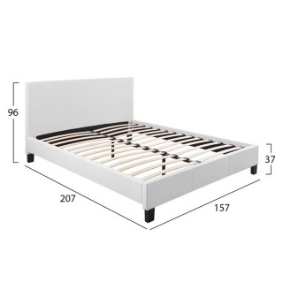 ΚΡΕΒΑΤΙ BECCA 150x200 εκ. ΜΕ PU ΛΕΥΚΟ HM553.01