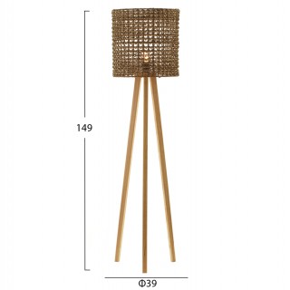 ΕΠΙΔΑΠΕΔΙΟ ΦΩΤΙΣΤΙΚΟ HM4351 RUBBERWOOD-RATTAN-PAPER ROPE ΣΕ ΦΥΣΙΚΟ Φ36x149,5Υεκ.