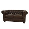 ΚΑΝΑΠΕΣ 2ΘΕΣΙΟΣ T.CHESTERFIELD HM3010.01 ΤΕΧΝΟΔΕΡΜΑ ΣΚΟΥΡΟ ΚΑΦΕ 155x90x73 εκ.