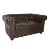 ΚΑΝΑΠΕΣ 2ΘΕΣΙΟΣ T.CHESTERFIELD HM3010.01 ΤΕΧΝΟΔΕΡΜΑ ΣΚΟΥΡΟ ΚΑΦΕ 155x90x73 εκ.