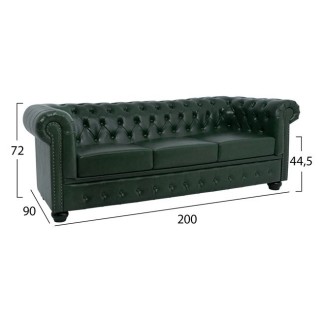 ΚΑΝΑΠΕΣ 3ΘΕΣΙΟΣ T.CHESTERFIELD HM3009.08 ΤΕΧΝΟΔΕΡΜΑ ΚΥΠΑΡΙΣΣΙ 208x90x73 εκ.