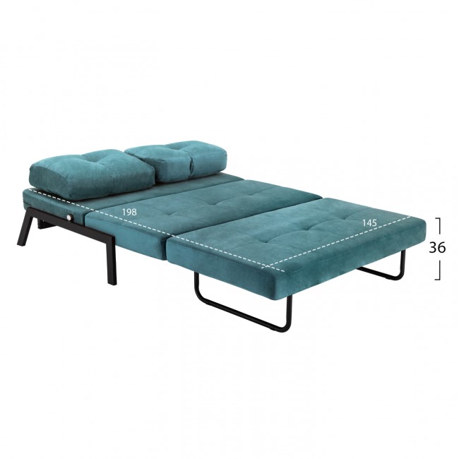 ΚΑΝΑΠΕΣ ΚΡΕΒΑΤΙ CONSTANCE HM3079.15 ΒΕΛΟΥΔΟ MENTA 2½ ΘΕΣΙΟΣ 151x92x66Υεκ.