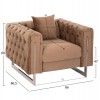 ΠΟΛΥΘΡΟΝΑ τ.CHESTERFIELD MOBAR HM3261.03 ΜΠΕΖ ΒΕΛΟΥΔΟ-ΜΕΤΑΛΛΙΚΑ ΠΟΔΙΑ 99x86,5x77Υεκ.