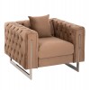 ΠΟΛΥΘΡΟΝΑ τ.CHESTERFIELD MOBAR HM3261.03 ΜΠΕΖ ΒΕΛΟΥΔΟ-ΜΕΤΑΛΛΙΚΑ ΠΟΔΙΑ 99x86,5x77Υεκ.