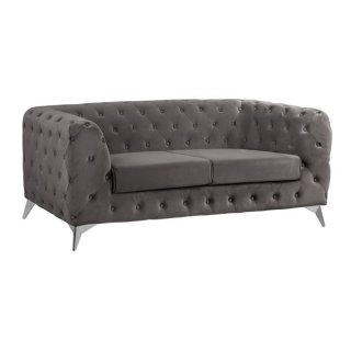 ΚΑΝΑΠΕΣ 2ΘΕΣΙΟΣ ALBERT Τ.CHESTERFIELD ΓΚΡΙ ΒΕΛΟΥΔΟ HM3129.10 180Χ88Χ74Υεκ.