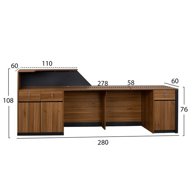 ΕΠΑΓΓΕΛΜΑΤΙΚΟ ΓΡΑΦΕΙΟ ΥΠΟΔΟΧΗΣ SUPREME HM2352 280x60x108Υ εκ.