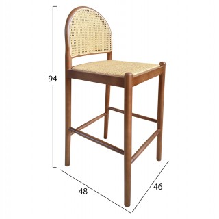 ΣΚΑΜΠΟ ΑΠΟ ΟΞΙΑ-RATTAN ΑΨΙΔΑ ΠΛΑΤΗ ΚΑΡΥΔΙ 43,5x50x98Yεκ.HM9408.04