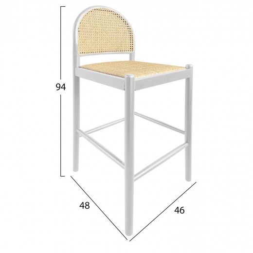 ΣΚΑΜΠΟ ΑΠΟ ΟΞΙΑ-RATTAN ΑΨΙΔΑ ΠΛΑΤΗ ΛΕΥΚΟ HM9408.03 47x46x100 εκ.