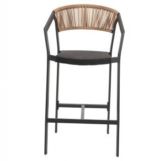 ΣΚΑΜΠΟ ΑΛΟΥΜΙΝΙΟΥ ΜΑΥΡΟ ΜΕ ΜΠΡΑΤΣΑ RATTAN & TEXTLINE 56x58x105Yεκ.HM5892.25