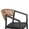 ΣΚΑΜΠΟ ΑΛΟΥΜΙΝΙΟΥ ΜΑΥΡΟ HM5892.35 ΜΕΣ. ΥΨΟΥΣ-ΜE RATTAN & TΕΧΤLINE 57x57x99,5Yεκ.