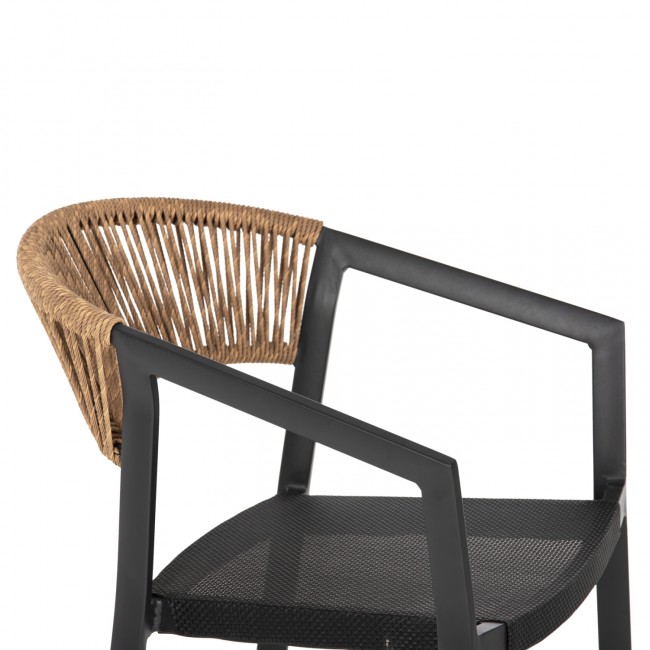 ΣΚΑΜΠΟ ΑΛΟΥΜΙΝΙΟΥ ΜΑΥΡΟ HM5892.35 ΜΕΣ. ΥΨΟΥΣ-ΜE RATTAN & TΕΧΤLINE 57x57x99,5Yεκ.