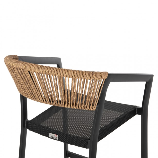 ΣΚΑΜΠΟ ΑΛΟΥΜΙΝΙΟΥ ΜΑΥΡΟ HM5892.35 ΜΕΣ. ΥΨΟΥΣ-ΜE RATTAN & TΕΧΤLINE 57x57x99,5Yεκ.