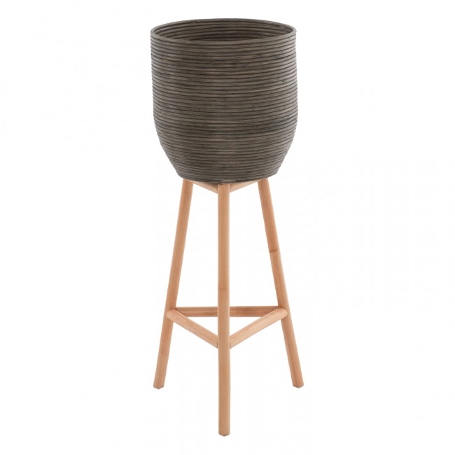 ΓΛΑΣΤΡΑ ΑΠΟ RATTAN ΚΑΙ BAMBOO HM7724 36Χ35Χ95Yεκ.ΦΥΣΙΚΟ - ΠΡΑΣΙΝΟ