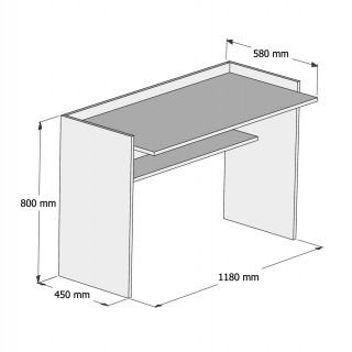 ΓΡΑΦΕΙΟ ΜΕΛΑΜΙΝΗΣ SONAMA ΛΕΥΚΟ 118x58x80Υεκ.HM9227.12