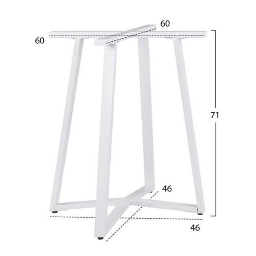 ΒΑΣΗ ΤΡΑΠΕΖΙΟΥ ΛΕΥΚΗ ΜΕΤΑΛΛΙΚΗ HM470.02 60x60x72 εκ.