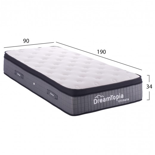 ΣΤΡΩΜΑ DREAMTOPIA, σειρά ULTIMATE HM661.90 POCKET SPRING ΜΕ ΑΝΩΣΤΡΩΜΑ 90X190x34Yεκ.