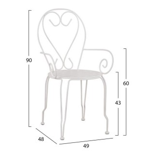 ΚΑΡΕΚΛΑ ΠΟΛΥΘΡΟΝΑ ΜΕΤΑΛΛΙΚΗ AMORE ΛΕΥΚΗ HM5008.12 49x48x90 εκ.