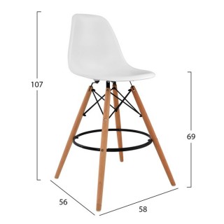 ΣΚΑΜΠΟ ΜΠΑΡ RENATA HM0173.01 ΛΕΥΚΟ 58x56x107Υ εκ.